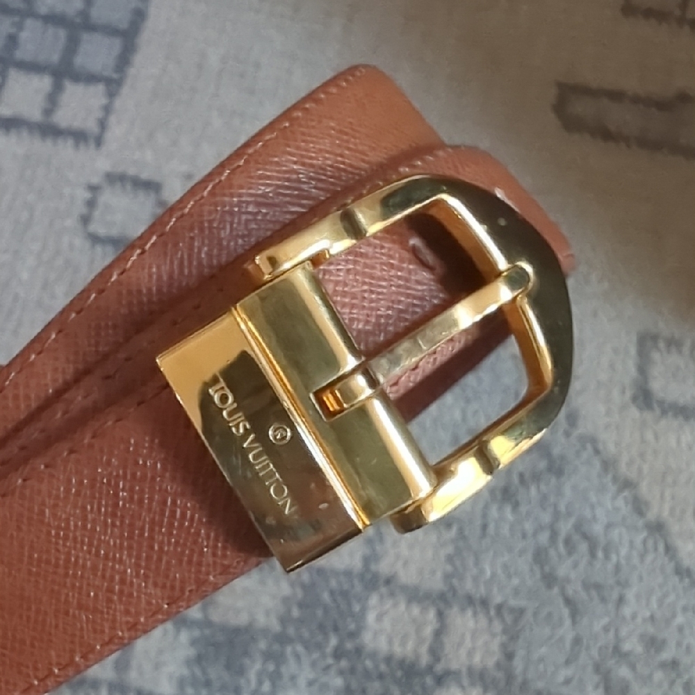 Louis Vuitton Tan Belt with Gold Buckle